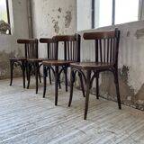 Set of 4 wooden bistro chairs