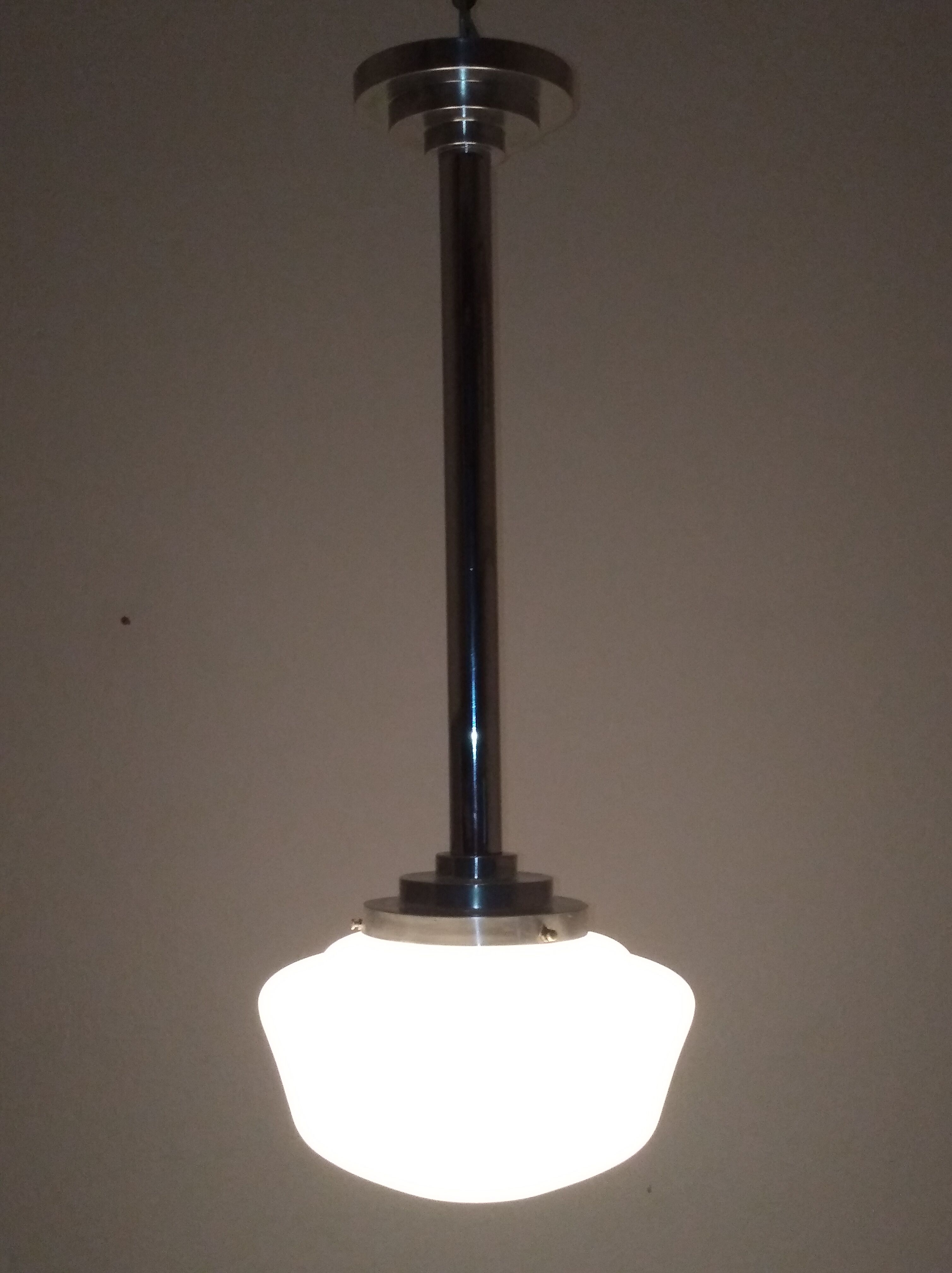 Opaline Art Deco hanging lamp