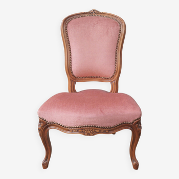 Old pink velvet chair