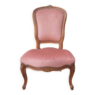 Old pink velvet chair