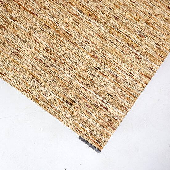 Table basse en métal et sorgho