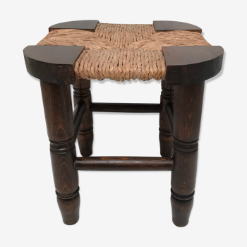 Vintage country straw stool