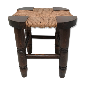 Vintage country straw stool