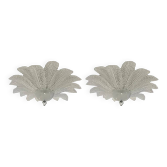 Lot of 2 Glass Sputnik Chandelier Flush Mount, Mazzega Zuccher