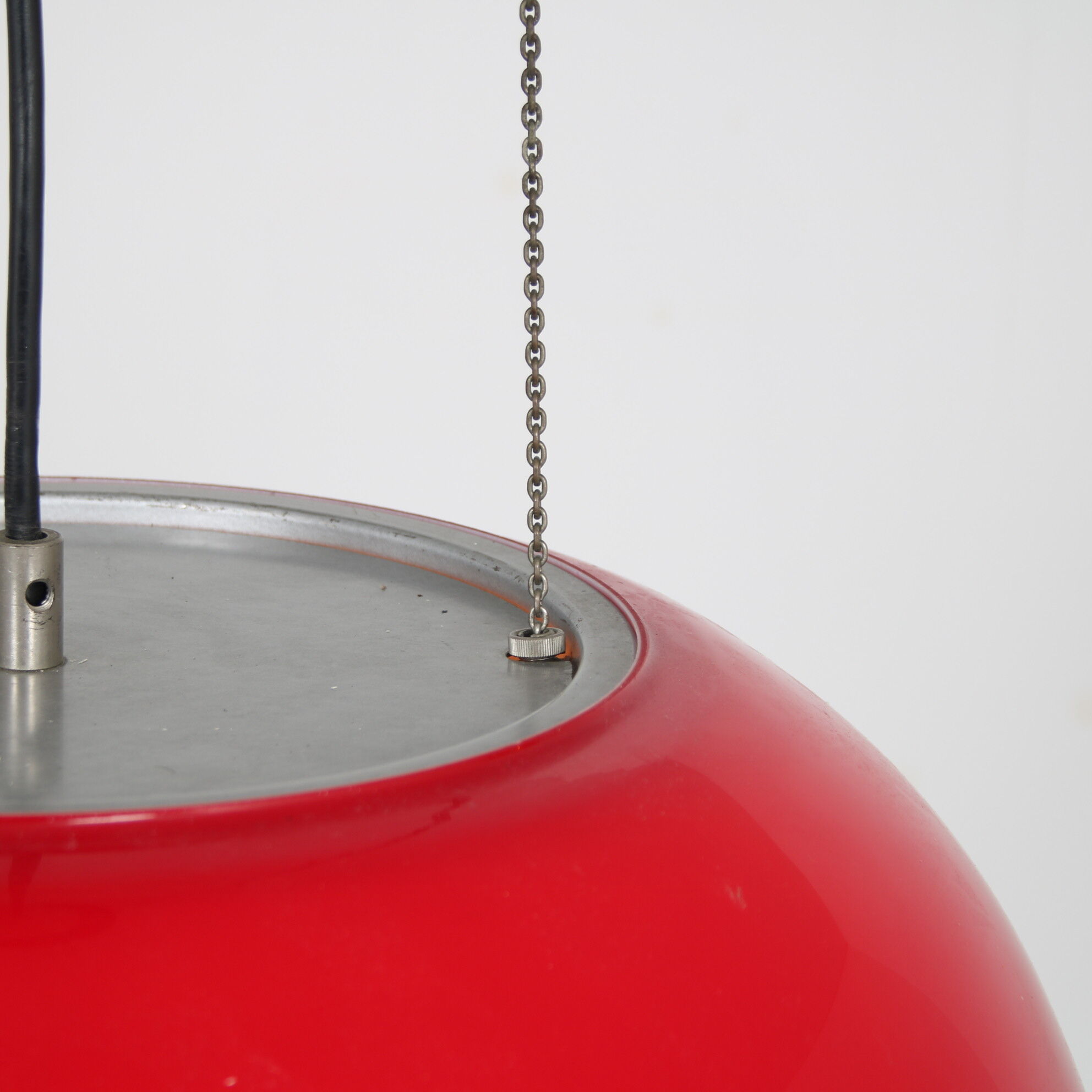 1960s Red glass hanging lamp from Italy