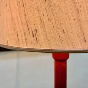 Teak Floor Lamp with Lampshade in Wild Silk, Denmark 1960s