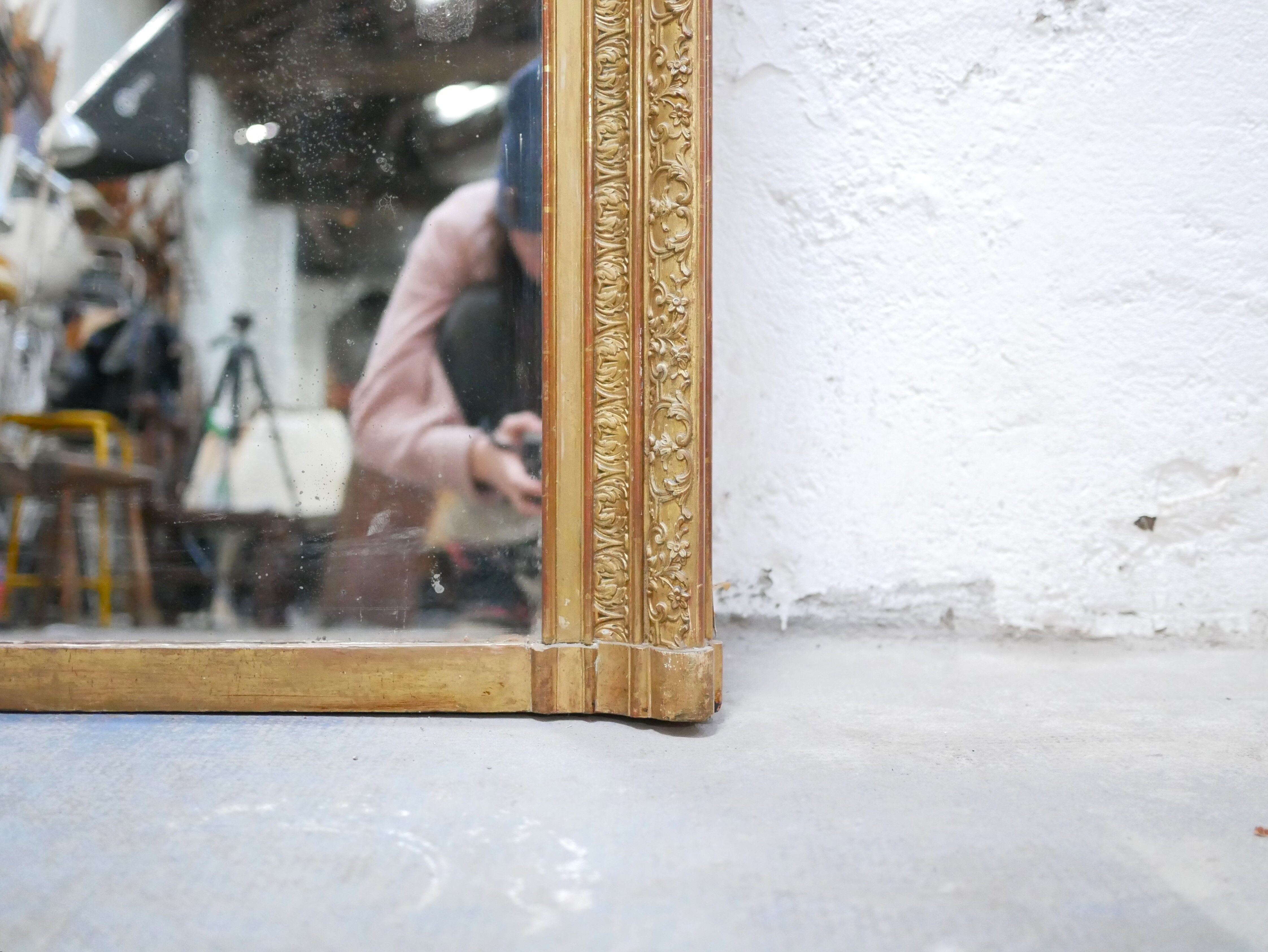 Old rectangular mirror Napoleon III 153cm x 107cm