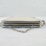 Old vintage barber triptych mirror