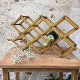 Foldable wooden bottle holder
