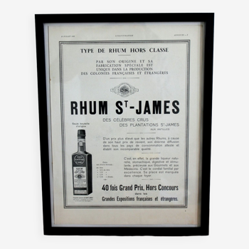 Rhum Saint James - affiche vintage pub 1930