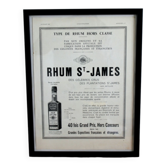 Rhum Saint James - affiche vintage pub 1930