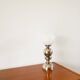 Chromed metal lamp and opaline globe, Space Age Design, 1970