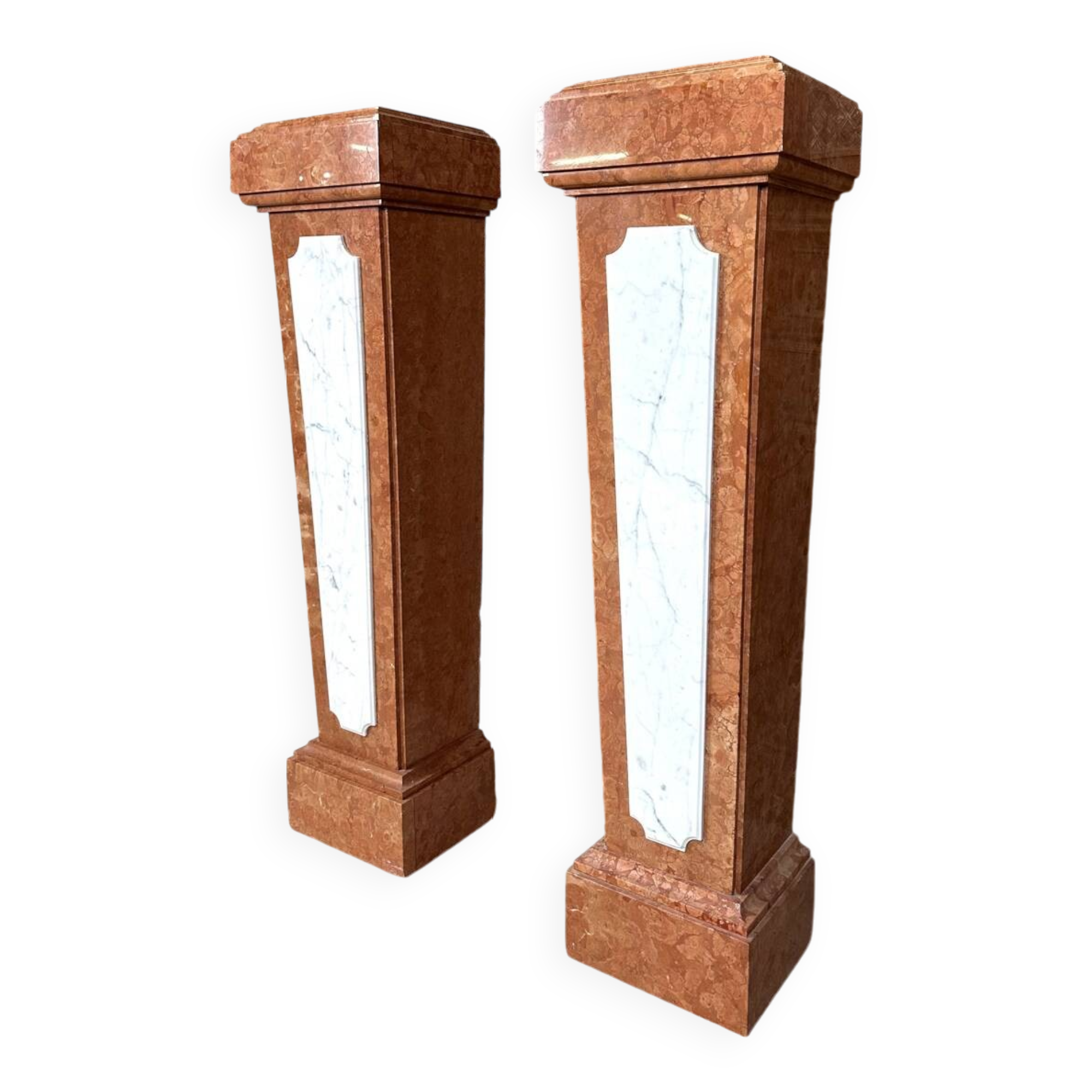 Pair of 20th century marble columns