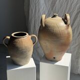 Large beige jar with 2 handles H27