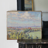 "Vue sur la ville" peinture sur toile Georges Duvillier (1853 - 1926)