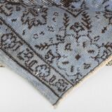 Turkish All-Over Floral Light Blue Vintage Runner Rug, 61x207Cm