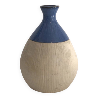 Vase blanc bleu céramique