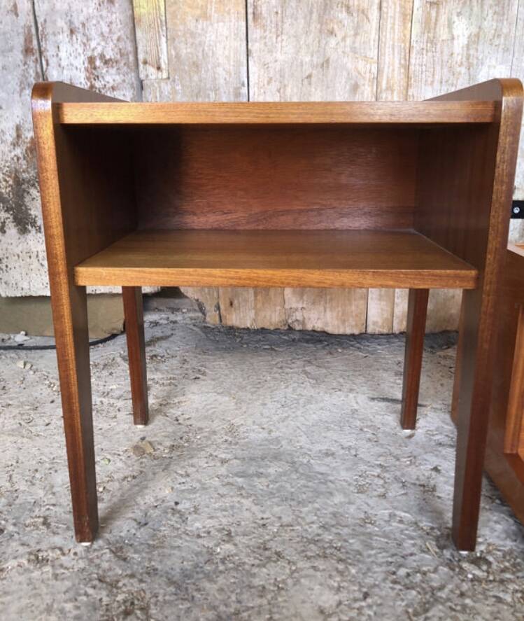 Pair of scandinavian vintage wood bedside tables