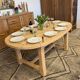 Extendable farmhouse table in solid oak