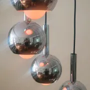 Wortmann & Filz cascade pendant lamp in chrome, Germany 1970