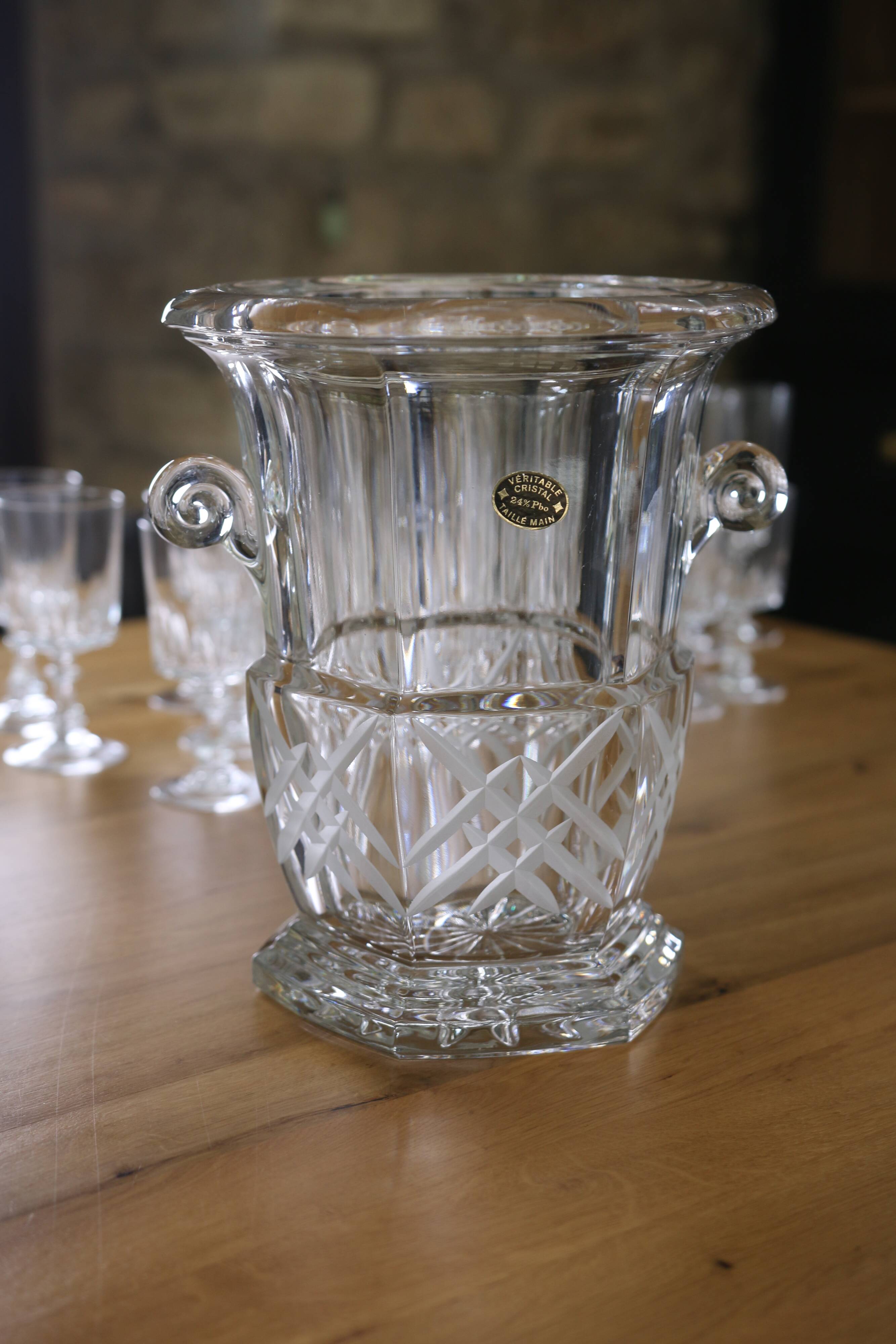 Seau à champagne en cristal
