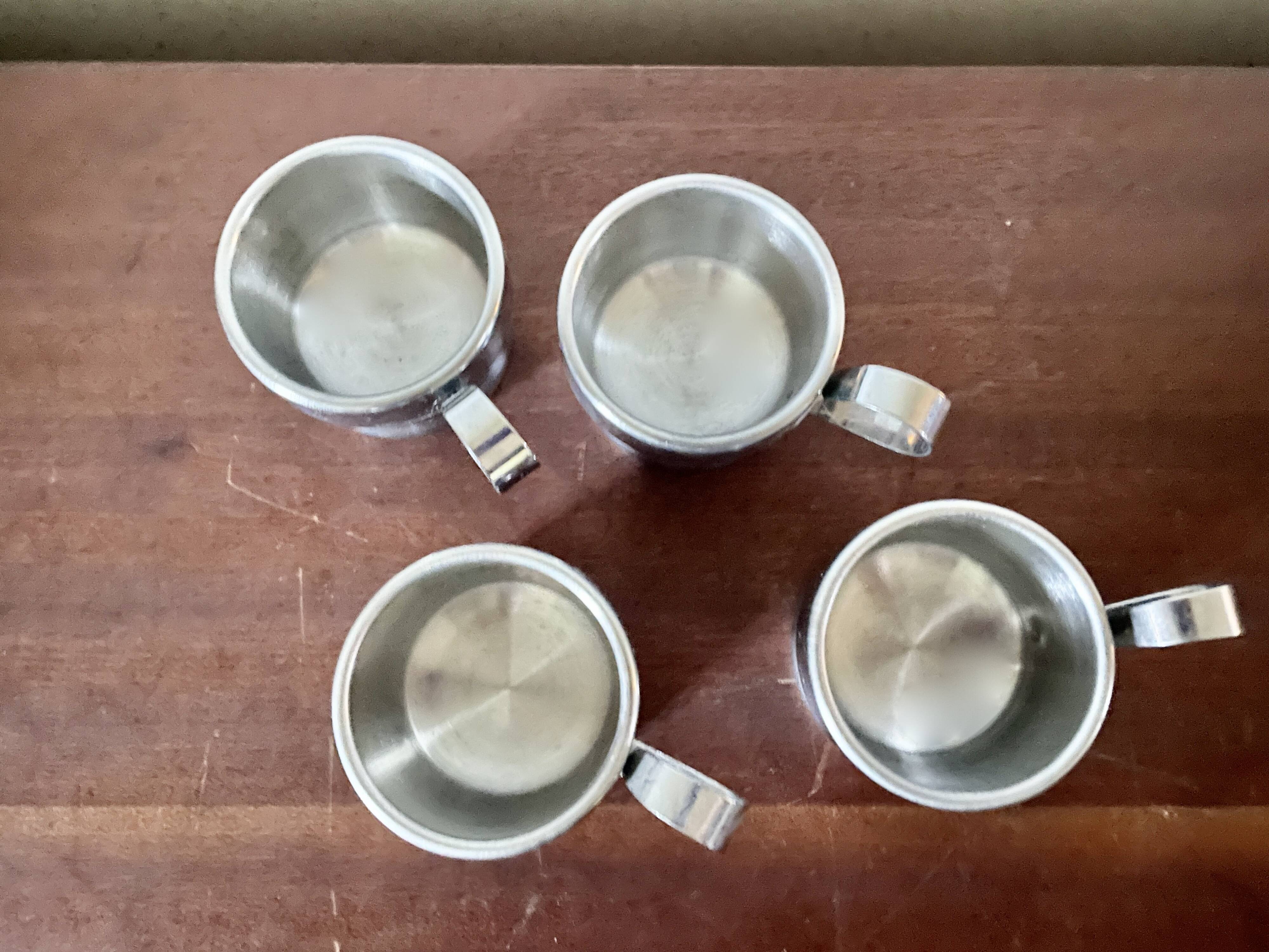 set of 4 stainless steel coffee cups Jolly, Italy