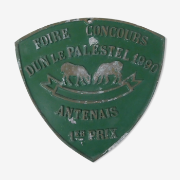 old agricultural competition plate sheep breeding antenais 1st prize 1990