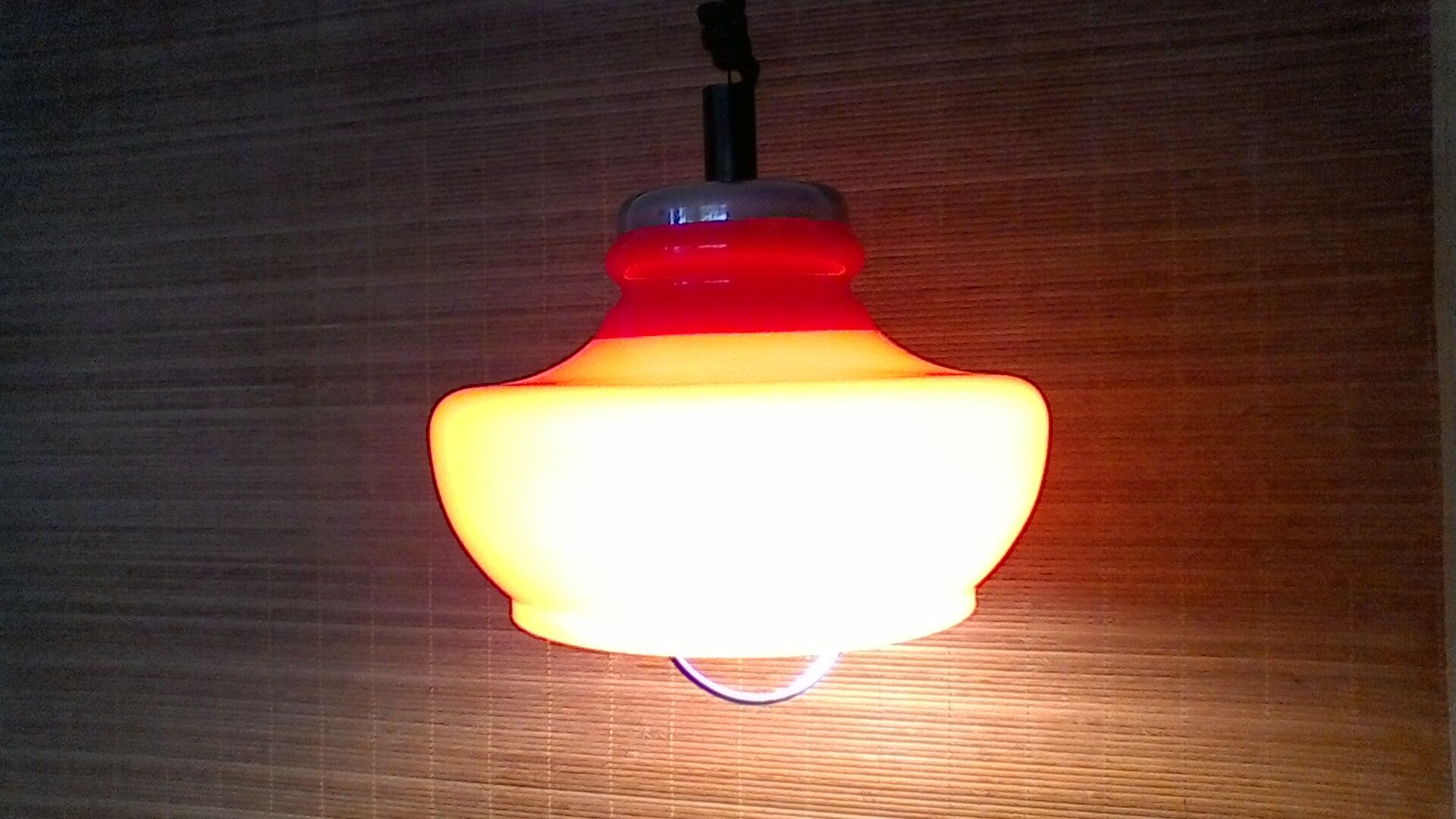 Hanging lamp in opaline, vintage