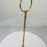 Vintage white metal and brass planter or basked, France 1960s