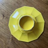 Ancien saladier, coupe à fruits - céramique jaune et blanc, vintage