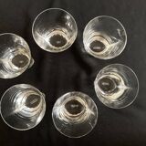 Set of 6 Lalique modernist glasses 1960 Kent crystal tumblers.