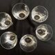 Set of 6 Lalique modernist glasses 1960 Kent crystal tumblers.