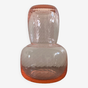 Carafe de nuit verre rose