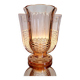 Vase Art déco en cristal Val Saint Lambert rose, série Luxval modèle Romeo, Belgique