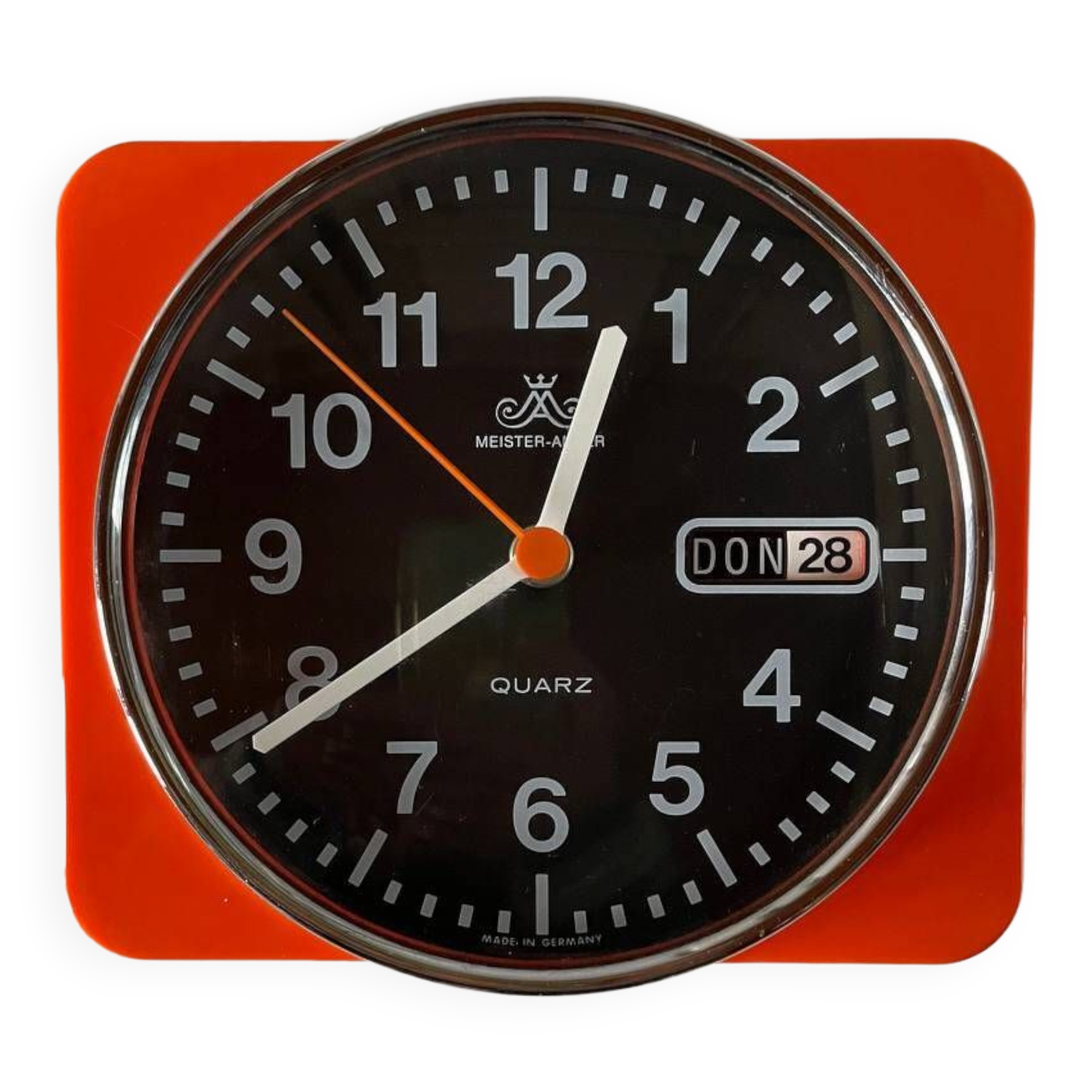 Vintage Orange Clock from Meister-Anker