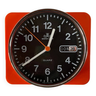 Vintage Orange Clock from Meister-Anker