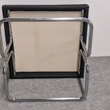 Set of 4 ottoman stools and 1 tubular coffee table, 1960s-70s