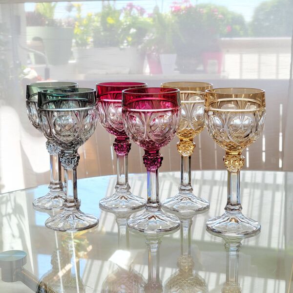 Amaris Nachtmann 6 Grands Verres A Vin Eau En Cristal Coloré Irisé