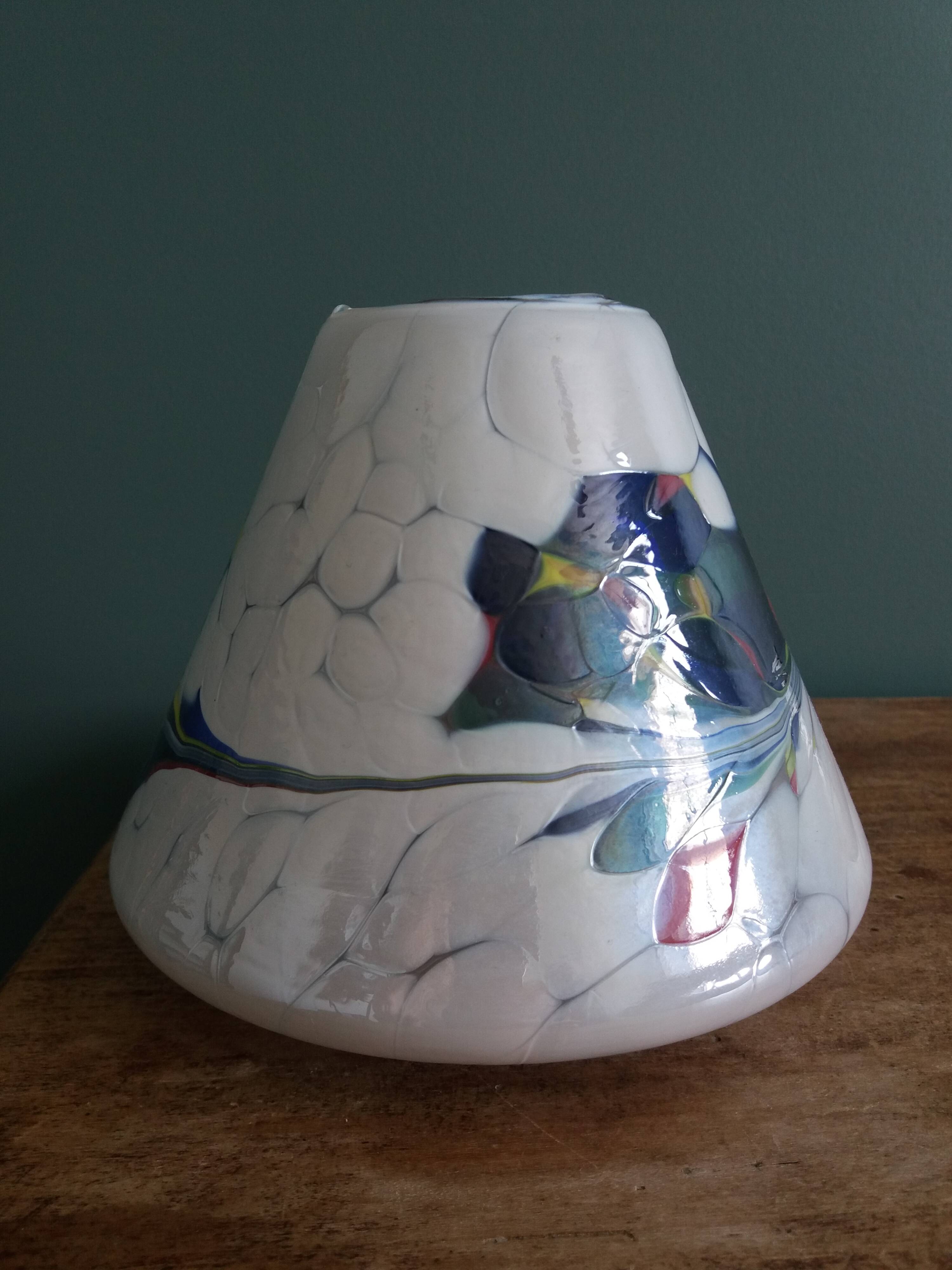 Colored glass lampshade
