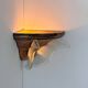 Art deco corner wall light, copper and glass, France 1930