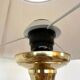 Brass and velvet lamp