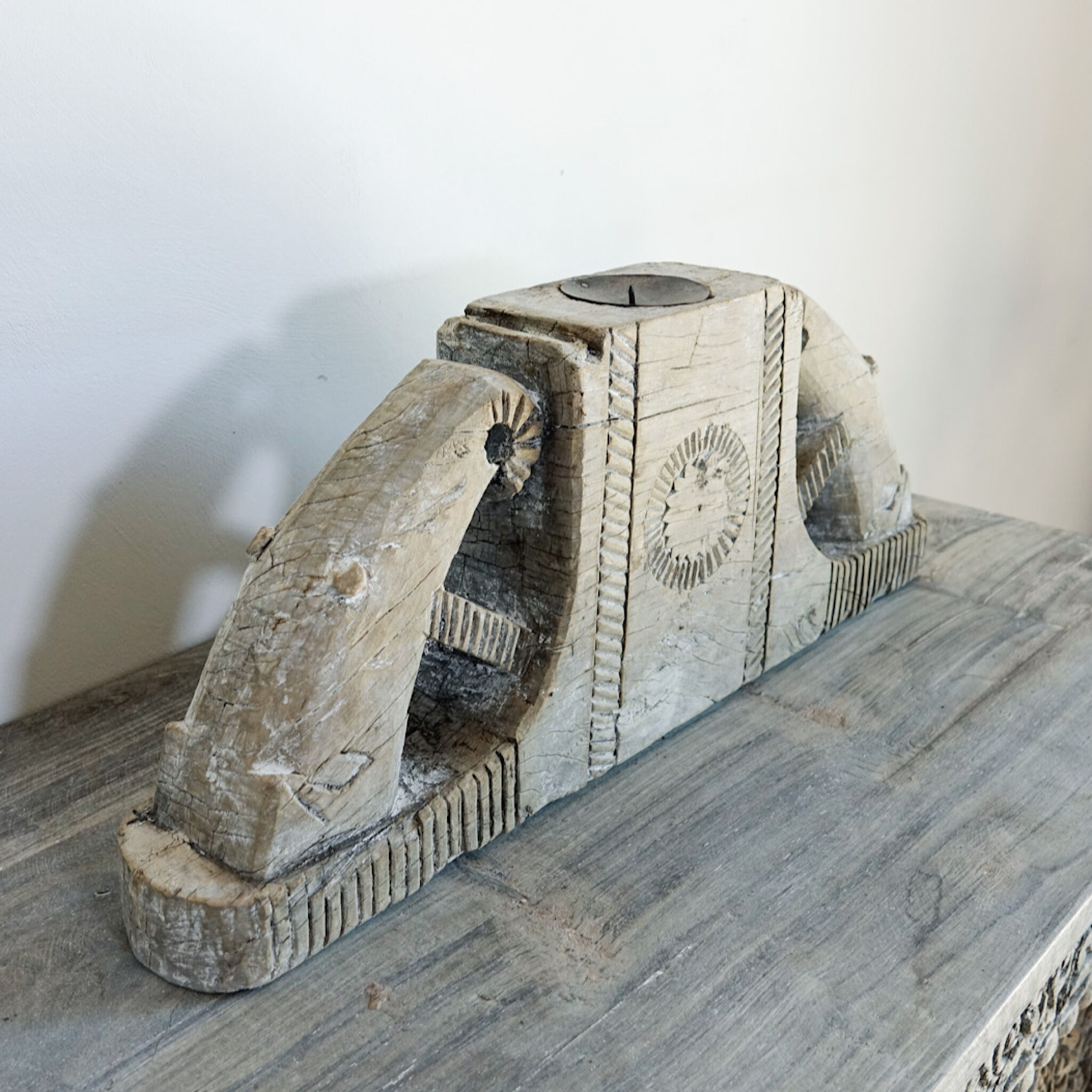 Wooden candle holder