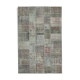 Hand-knotted oriental vintage 199 cm x 301 cm grey patchwork carpet