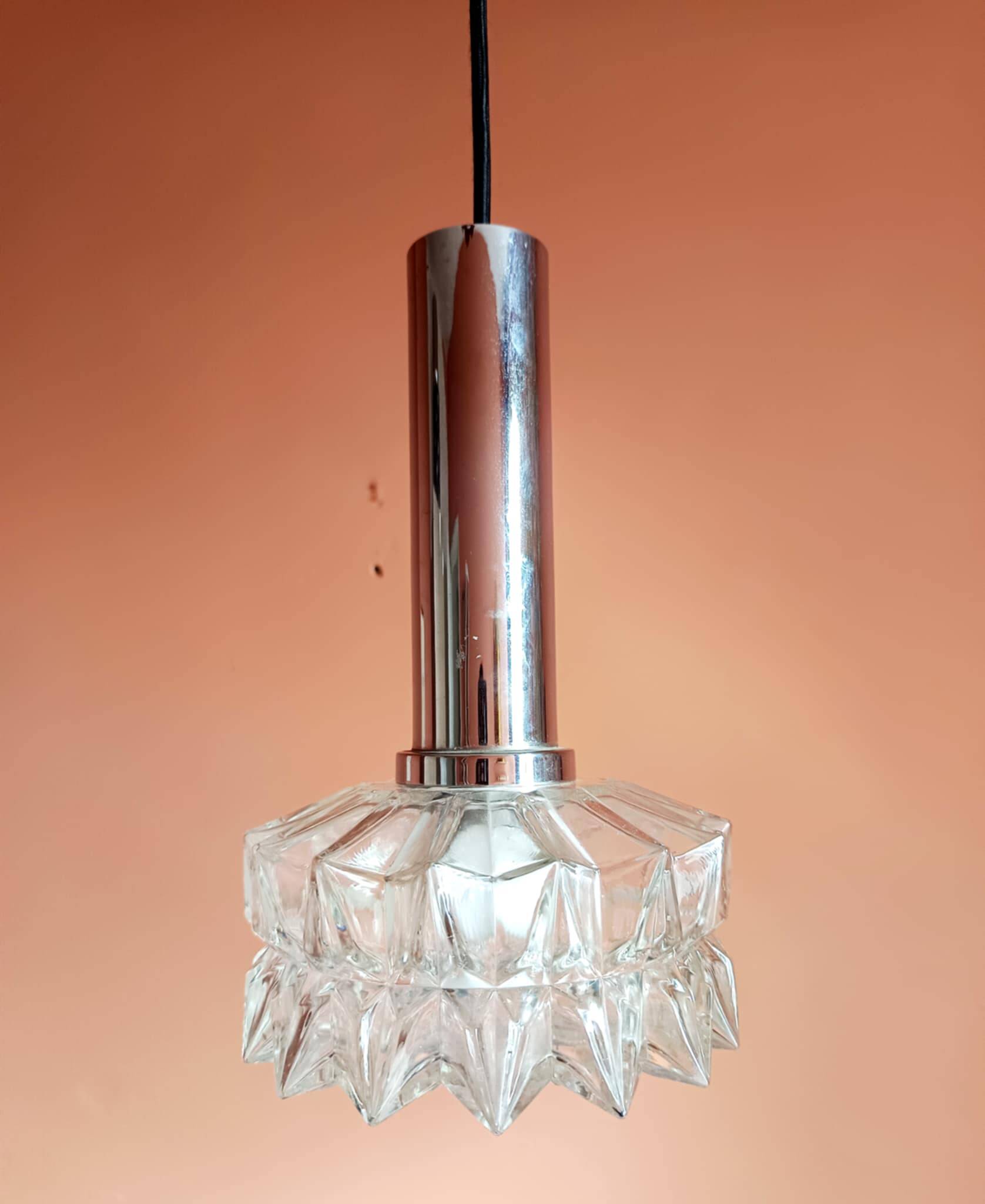 Suspension space age chrome and glass Germany 1970