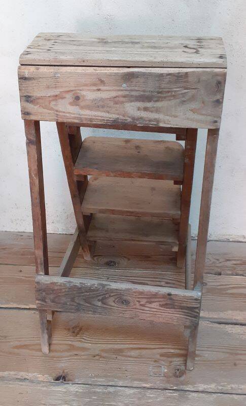 Old stepladder h89cm decorative artisan workshop