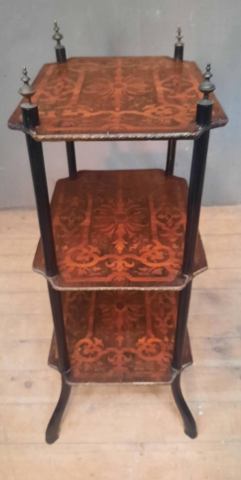 Napoleon III etagere in marquetry