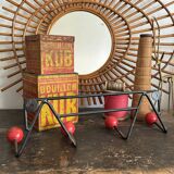 Wall coat rack with vintage red balls