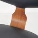 Chaise en teck et vinyle « cowhorn » par AWA, Pays-Bas années 1950