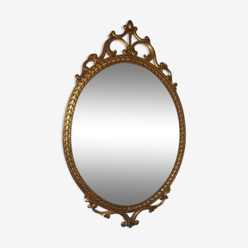 Miroir baroque en laiton doré , C.G.R