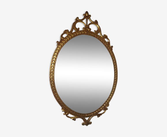 Miroir baroque en laiton doré , C.G.R